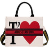 FRENCH WORDS PRINTED HANDBAG