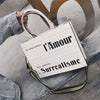 FRENCH WORDS PRINTED HANDBAG