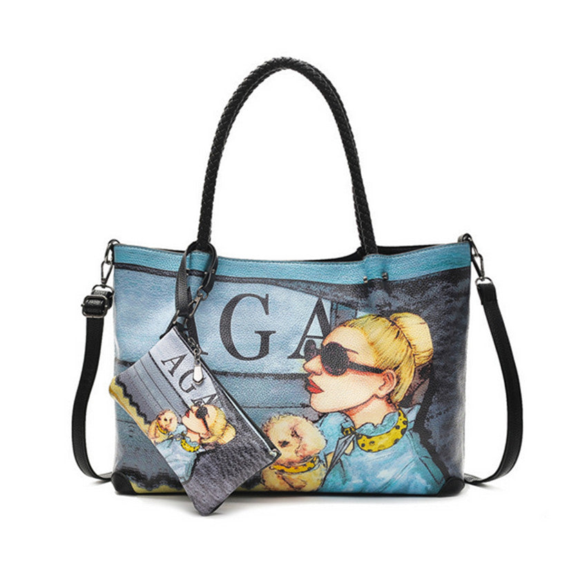 LADY GAGA PRINTED LARGE CAPACITY BAG