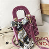 BURGUNDY MINI BOW DETAILED HANDBAG