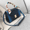 BLUE CORCODILE PATTERNED HANDBAG