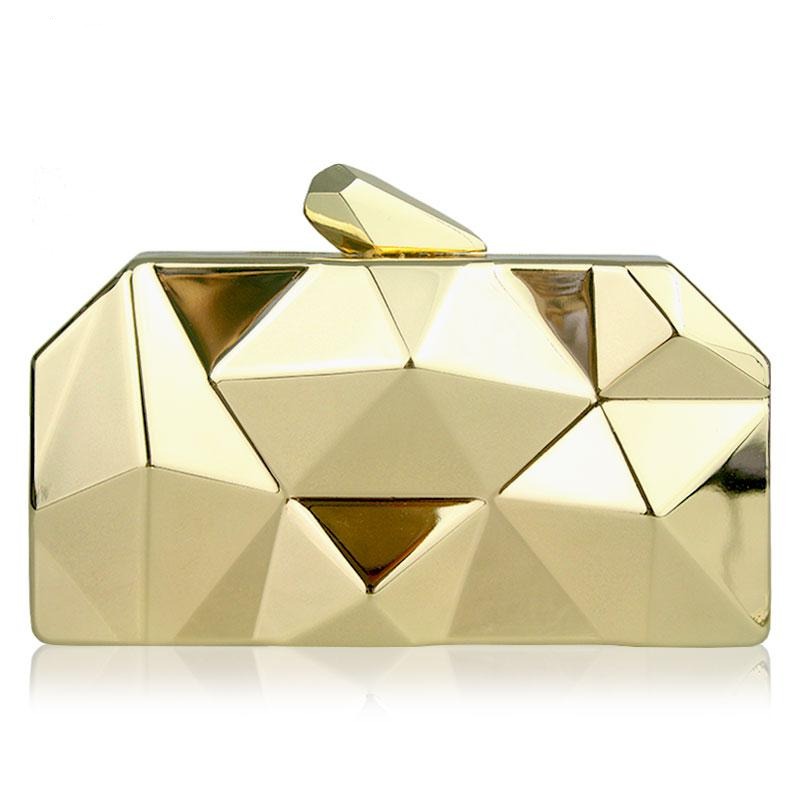 GOLD HEXAGON METAIL NIGHT BAG