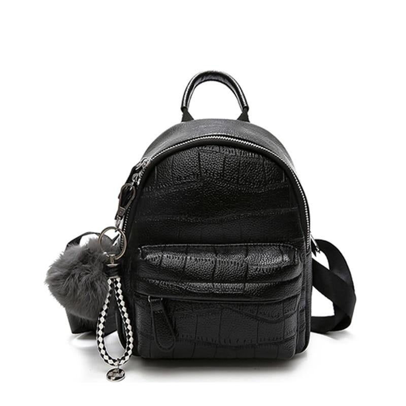 STONE SOLID PU LEATHER SMALL BACKPACK