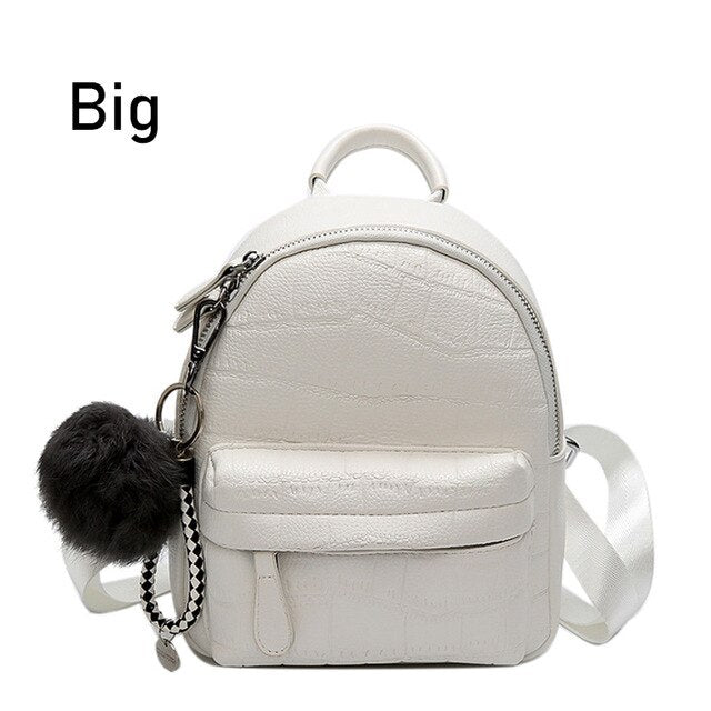 STONE SOLID PU LEATHER SMALL BACKPACK