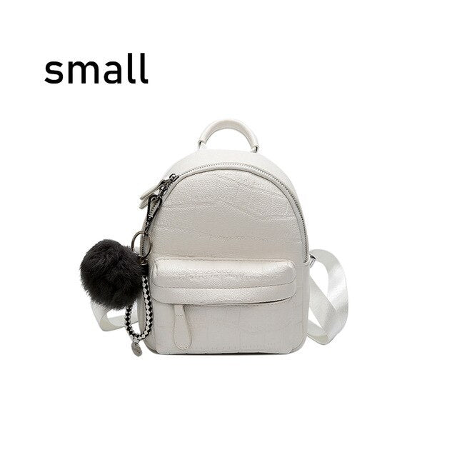 STONE SOLID PU LEATHER SMALL BACKPACK