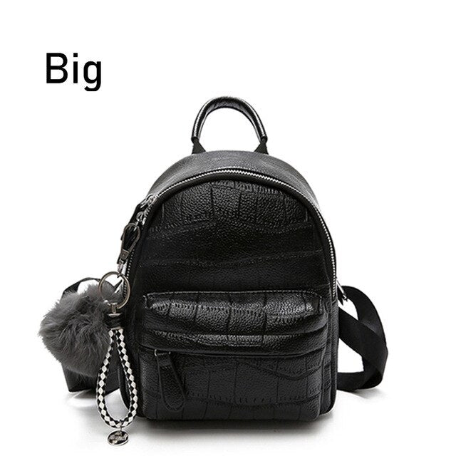 STONE SOLID PU LEATHER SMALL BACKPACK