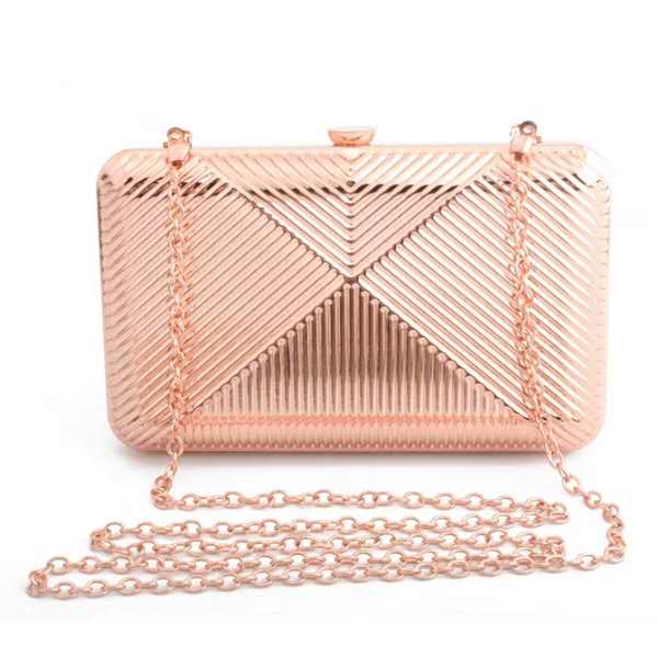 GOLD HEXAGON METAIL NIGHT BAG