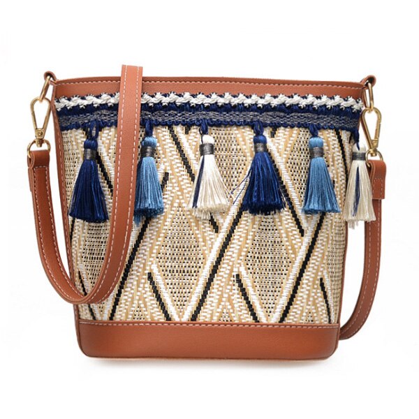 DESIGNER STRAW RATTAN WOVEN SHOULDER BAG